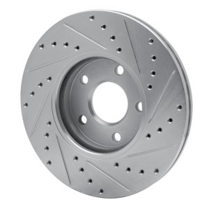 Ford Transit Connect Brake Rotor (1) - Front Left - R1 Concepts - Drilled & Slotted - Silver - `10-`13